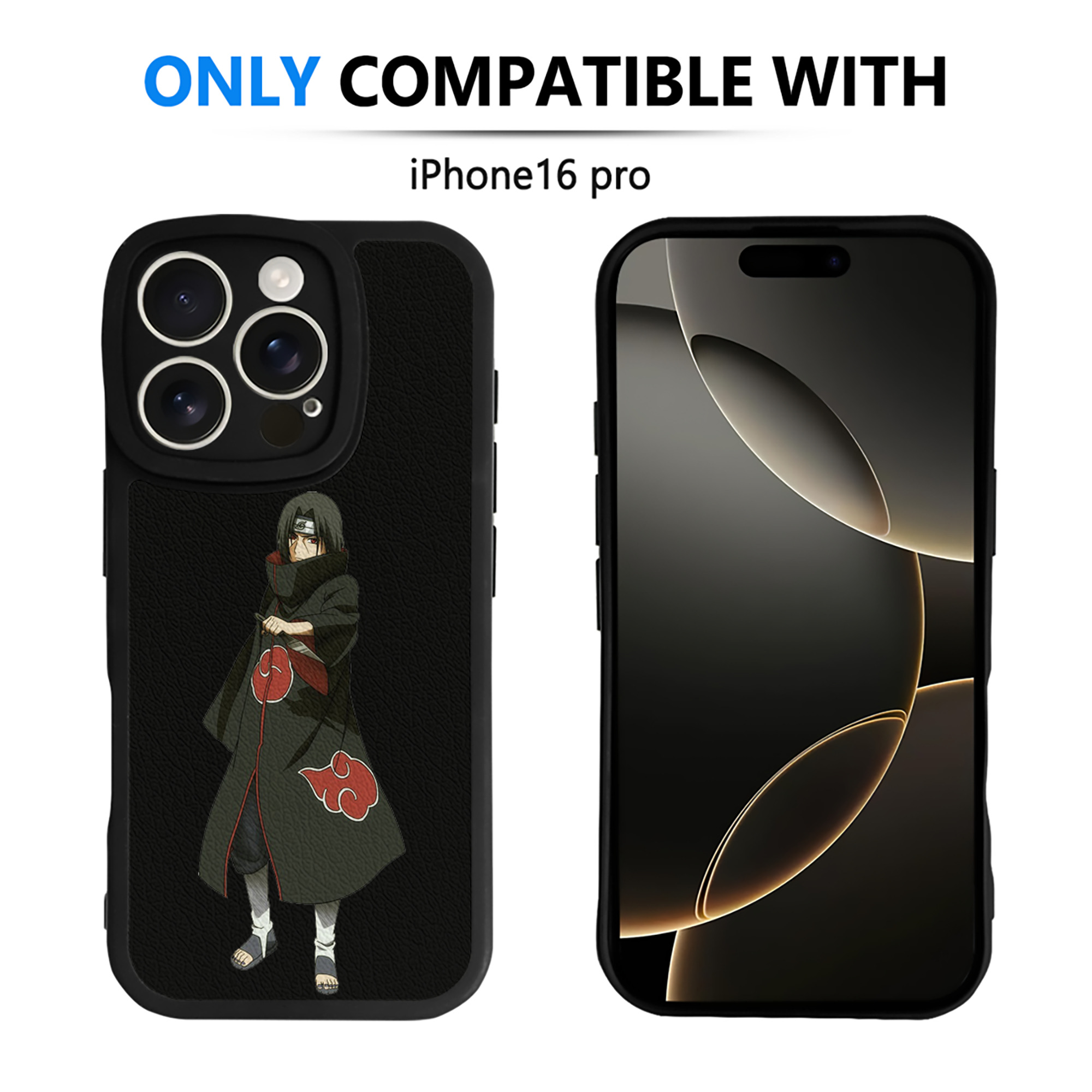 （画像用） NARUTO -ナルト- うちは イタチ Uchiha Itachi 【iPhone 16シリーズ対応】シリコンスマホケース（レザー調） 材質：シリコン